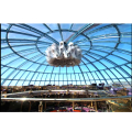 Techo de copa de vidrio prefabricado espacio de acero estructura de truss para vidrio techo de tragaluces